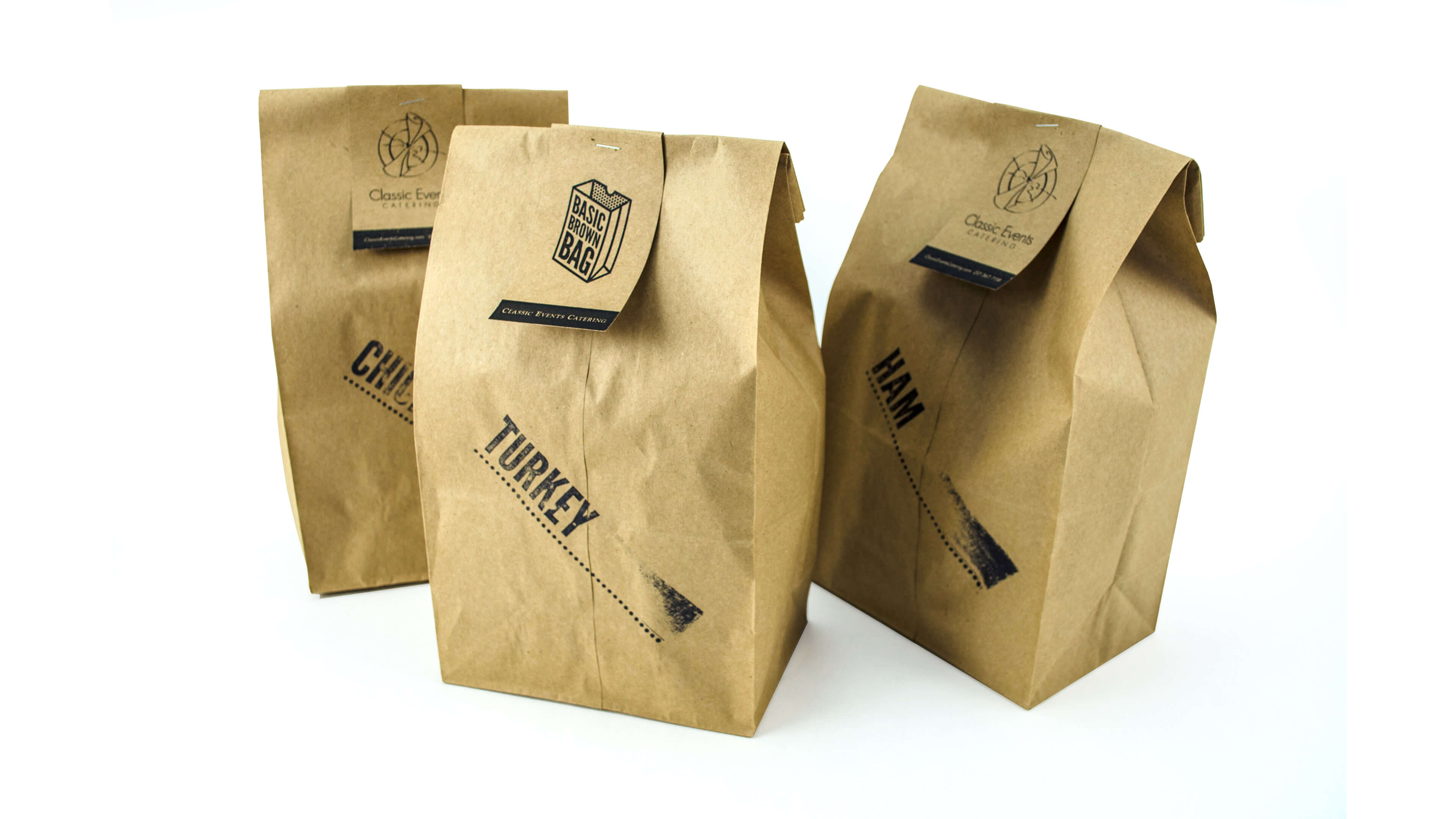 Classic Events Catering - Basic Brown Bag Logo